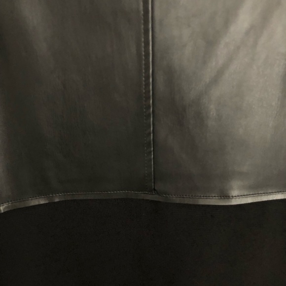 Black dress with faux leather - Picture 4 of 4